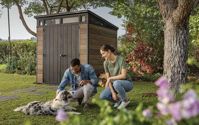 Keter Signature 7x7 Storage Shed - Walnut Brown