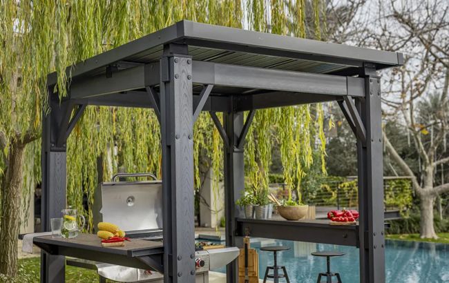 Keter Signature 8x6.5 Grill Gazebo - Ashwood Brown