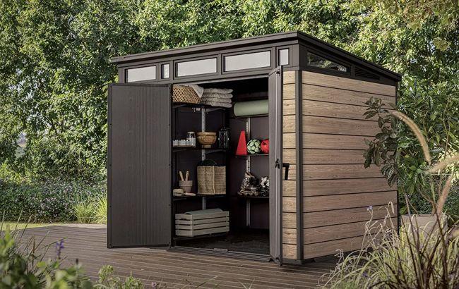 Keter Signature 9x7 Storage Shed - Ashwood Brown
