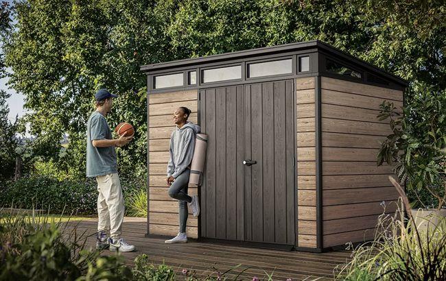 Keter Signature 9x7 Storage Shed - Ashwood Brown