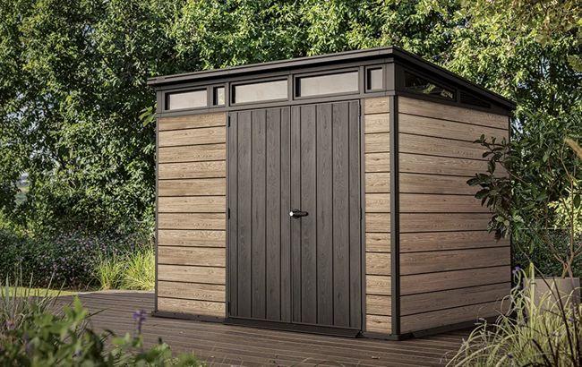 Keter Signature 9x7 Storage Shed - Ashwood Brown