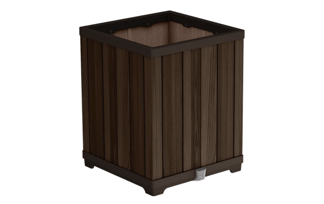 keter Signature Square Tall Planter - Rosewood Brown