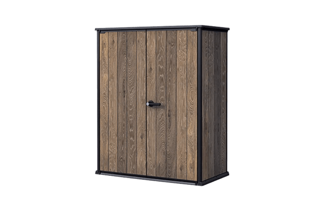 keter Signature Vertical Storage Shed - Walnut Brown