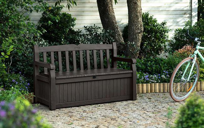 Keter Solana 70 Gallon Outdoor Storage Bench - Brown