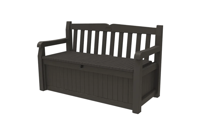 keter Solana 70 Gallon Outdoor Storage Bench - Brown