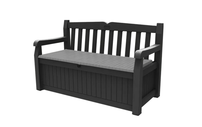 keter Solana 70 Gallon Outdoor Storage Bench - Grey