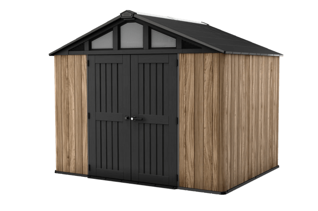 keter Stronghold 10x8 Storage Shed - Oak Brown