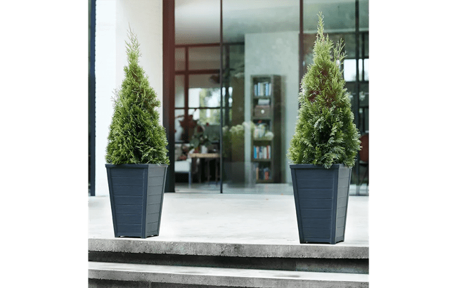 Keter Tapered Planter Set Of 2 - Graphite
