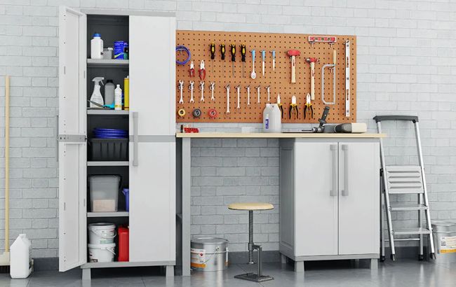 Keter Utility Garage Storage Cabinet - Smoky White