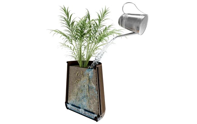 Keter Signature Conical Tall Planter - Rosewood Brown