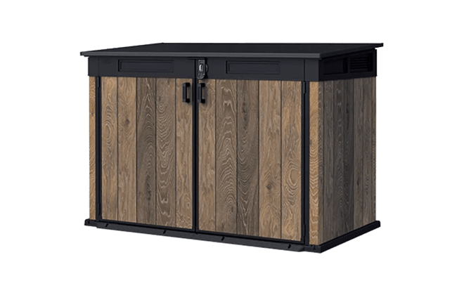 keter Signature Horizontal Storage Shed - Walnut Brown