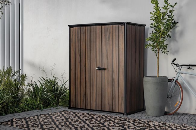 Keter Signature Vertical Storage Shed - Rosewood Brown