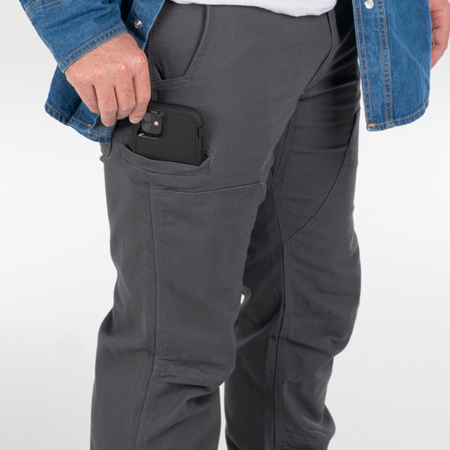 Key Apparel Americana Double Front Cell Phone Flex Pant Slate