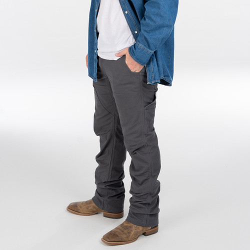 key apparel Americana Double Front Cell Phone Flex Pant Slate