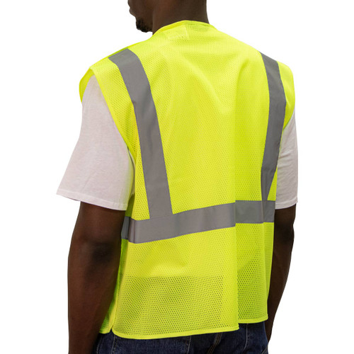 Key Apparel ANSI Class 2 Break-A-Way Mesh Vest Hi-Vis Yellow
