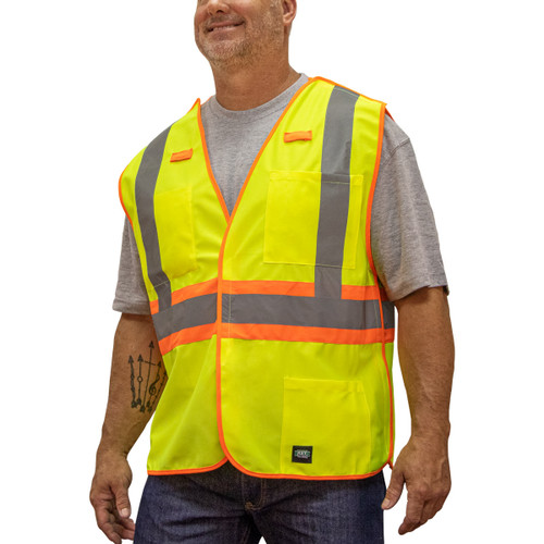 key apparel ANSI Class 2 Break-A-Way Solid Vest Hi-Vis Yellow