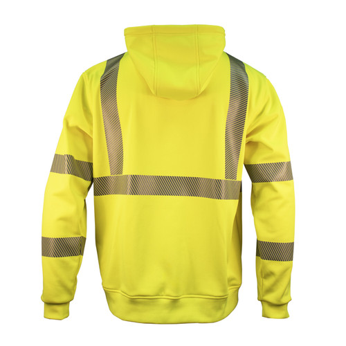 Key Apparel ANSI Class 3 Hi-Vis Segmented Tape Fleece Pullover Hoodie Hi-Vis Yellow