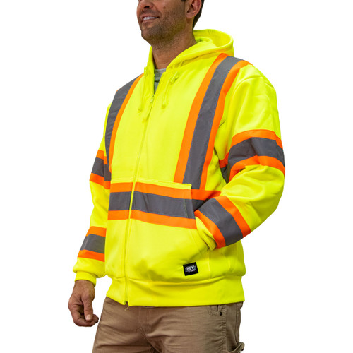 Key Apparel ANSI Class 3 Hooded Sweatshirt Hi-Vis Yellow
