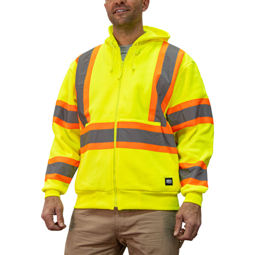 key apparel ANSI Class 3 Hooded Sweatshirt Hi-Vis Yellow