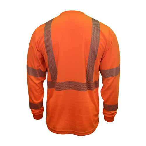 Key Apparel ANSI Class 3 Segmented Tape UltraSoft Long Sleeve Pocket Tee Hi-Vis Yellow