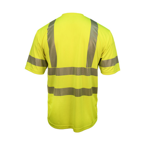 Key Apparel ANSI Class 3 Segmented Tape UltraSoft Short Sleeve Pocket Tee Hi-Vis Yellow