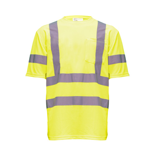 Key Apparel ANSI Class 3 Short Sleeve Pocket Tee Hi-Vis Yellow