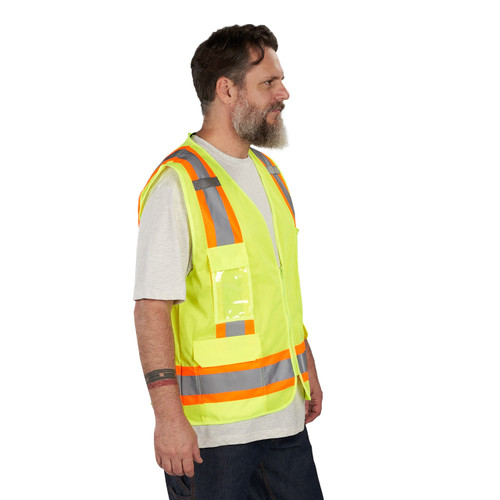 Key Apparel ANSI II Class 2 Hi-Visibility Mesh All Purpose Vest Hi-Vis Yellow