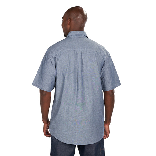Key Apparel Blue Chambray Work Shirt - Short Sleeve Blue Chambray