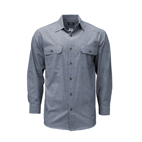 Key Apparel Chambray Long Sleeve Work Shirt Blue Chambray