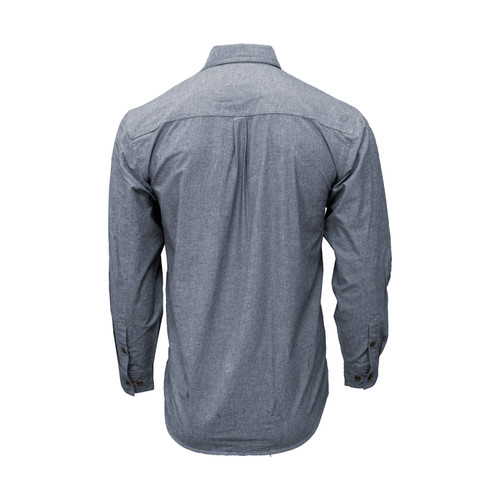 Key Apparel Chambray Long Sleeve Work Shirt Blue Chambray
