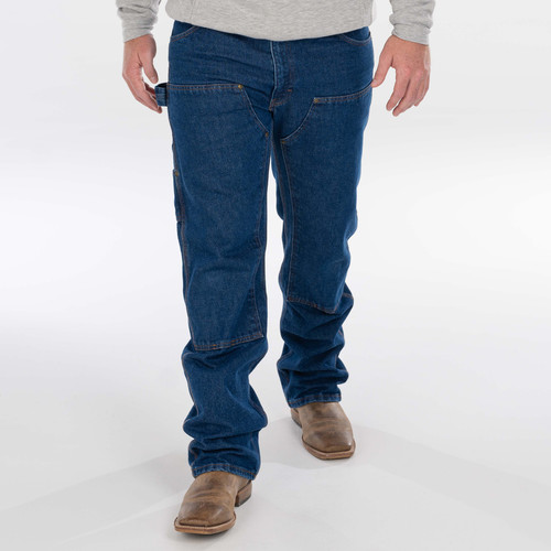 key apparel Contractor Grade Double Front Denim Dungaree Indigo Denim Enzyme Wash