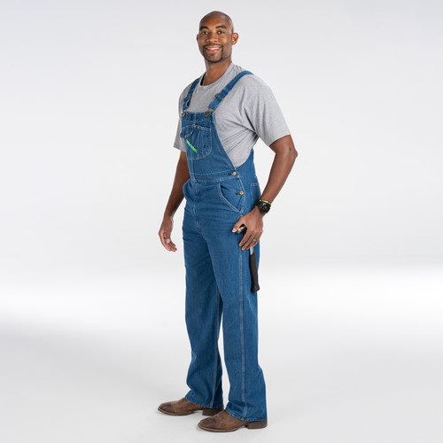 Key Apparel Denim Bib Overall - Enzyme Washed Indigo Denim Enzyme Wash