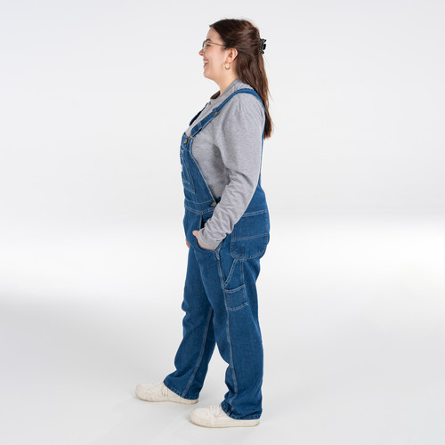 Key Apparel Denim Bib Overalls For Women Indigo Denim Enzyme Wash