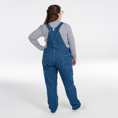Key Apparel Denim Bib Overalls For Women Indigo Denim Enzyme Wash