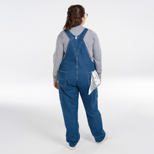 Key Apparel Denim Bib Overalls For Women Indigo Denim Enzyme Wash