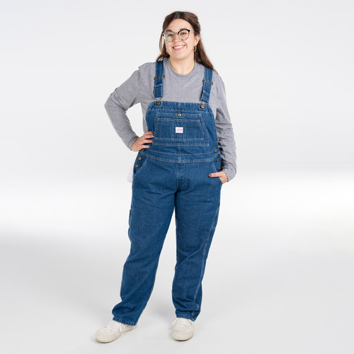 key apparel Denim Bib Overalls for Women Indigo Denim Enzyme Wash