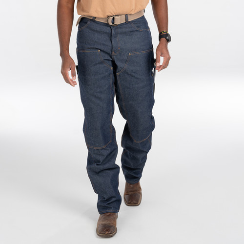 Key Apparel Denim Double Front Logger Dungaree Indigo Denim Rigid