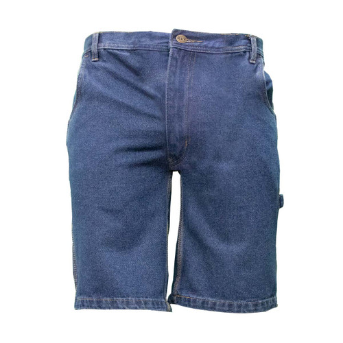Key Apparel Denim Dungaree Shorts Indigo Denim Enzyme Wash