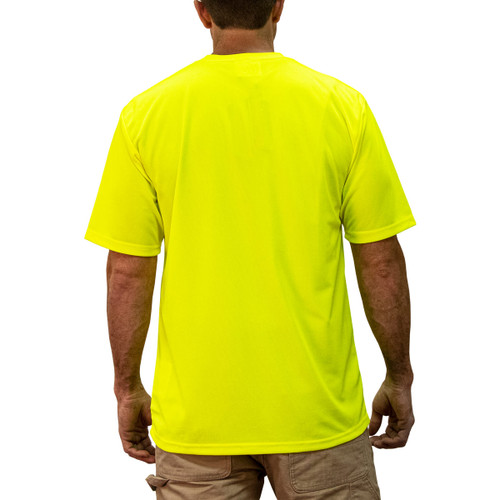 Key Apparel Enhanced Visibility Short Sleeve Pocket T-Shirt Hi-Vis Yellow