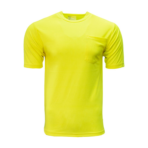 Key Apparel Enhanced Visibility Short Sleeve Pocket T-Shirt Hi-Vis Yellow