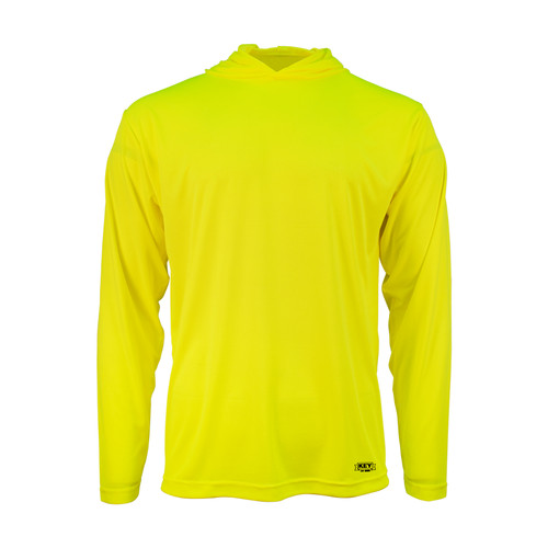 key apparel Enhanced Visibility Ultrasoft Light Weight Long Sleeve Hoodie Hi-Vis Yellow