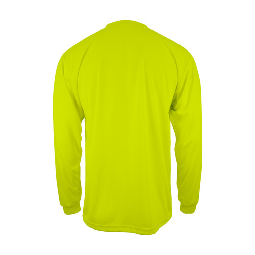 Key Apparel Enhanced Visibility UltraSoft Long Sleeve Pocket Tee Hi-Vis Yellow