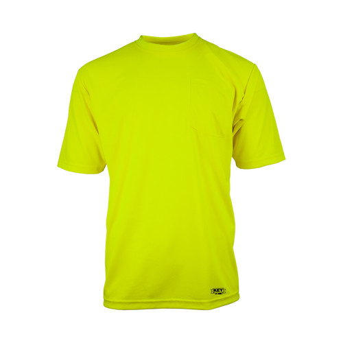 key apparel Enhanced Visibility UltraSoft Short Sleeve Pocket Tee Hi-Vis Yellow