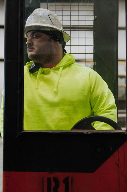 Key Apparel Enhanced Visibility Unisex Fleece Hoodie Hi-Vis Yellow