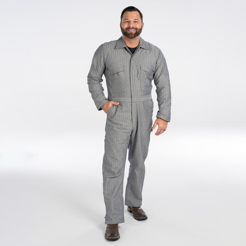 key apparel Fisher Stripe Deluxe Unlined Coveralls for Men Fisher Stripe
