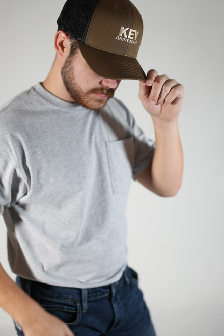 key apparel Golden Aristocrat Six-Panel Trucker Hat