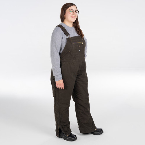 Key Apparel Insulated To Waist Bib Overall For Women Chocolate