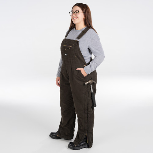 Key Apparel Insulated To Waist Bib Overall For Women Chocolate