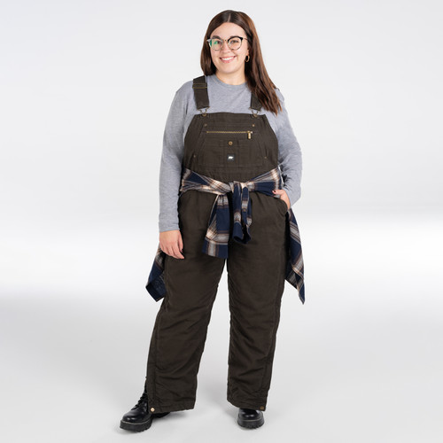 key apparel Insulated to Waist Bib Overall For Women Chocolate