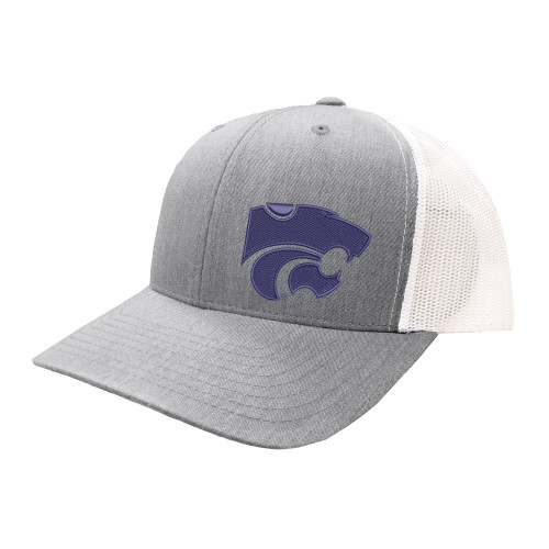 key apparel K-State Powercat Six Panel Hat Heather Gray/White